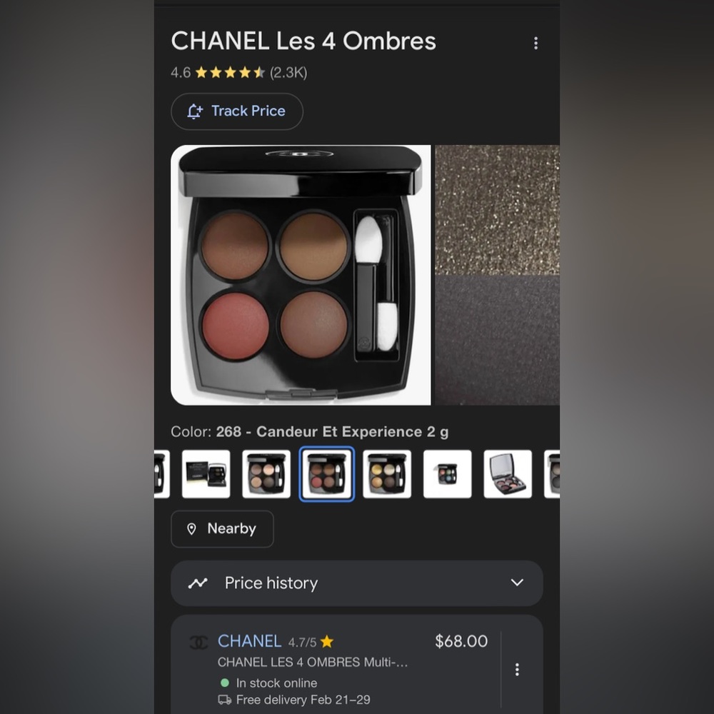 Chanel LES 4 OMBRES
Multi-Effect Quadra Eyeshadow